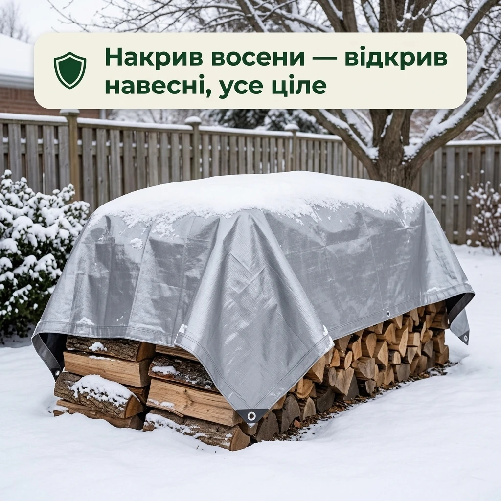 Тент для дров на зиму